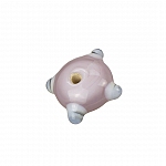 Sputnik Lampwork Pink/Lt Blue Disc Glass Bead 21mm PK1