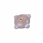 Sputnik Lampwork Pink/Lt Blue Disc Glass Bead 21mm PK1