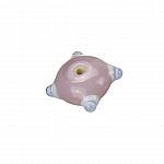 Sputnik Lampwork Pink/Lt Blue Disc Glass Bead 21mm PK1