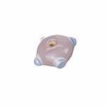 Sputnik Lampwork Pink/Lt Blue Disc Glass Bead 21mm PK1