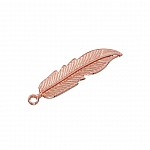 Rose Gold Plated Feather Pendant Charm 40x11x2mm