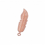 Rose Gold Plated Feather Pendant Charm 40x11x2mm