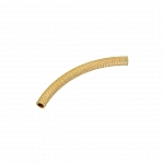 Gold Plated Textured Curved Tube Noodle Bead 43x3mm