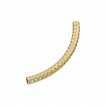 Gold Plated Ridged Curved Tube Noodle Beads 45x4mm
