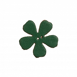 Green Leather Flower Die Cut 2 Hole Charms 25mm