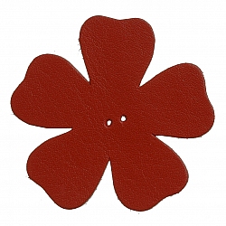 Large Red Leather Flower Die Cut 2 Hole Charms 55mm