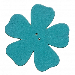 Large Turquoise Leather Flower Die Cut Charms 55mm