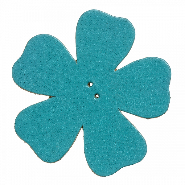 Large Turquoise Leather Flower Die Cut Charms 55mm