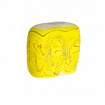 Wavy Matte Yellow Square Glass Beads 18mm PK1