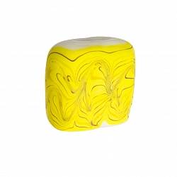 Wavy Matte Yellow Square Glass Beads 18mm PK1