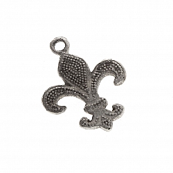 Antique Silver Fleur de Lys Charm Pendants 31x23mm PK1