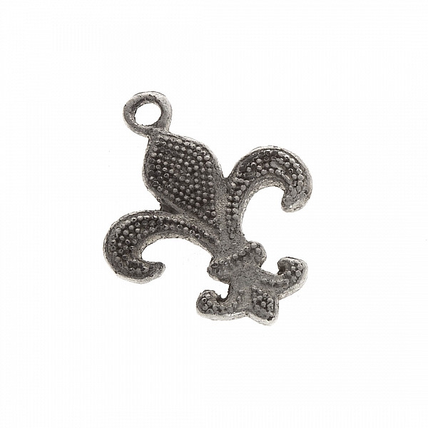 Antique Silver Fleur de Lys Charm Pendants 31x23mm PK1