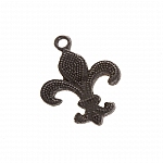 Gunmetal Black Fleur de Lys Charm Pendants 31x23mm PK1
