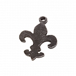 Gunmetal Black Fleur de Lys Charm Pendants 31x23mm PK1