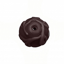 Lampwork Swirl Pattern Matte Brown Glass Beads 17mm PK1