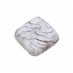 Wavy Matte Light Blue Square Glass Beads 18mm (PK1)