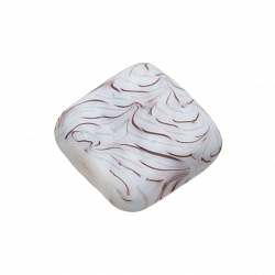 Wavy Matte Light Blue Square Glass Beads 18mm (PK1)