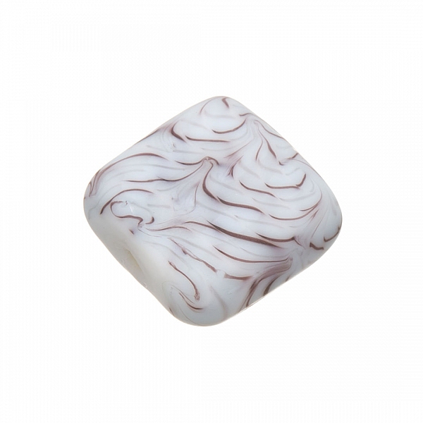Wavy Matte Light Blue Square Glass Beads 18mm (PK1)