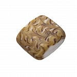 Wavy Matte Brown Square Glass Beads 18mm PK1