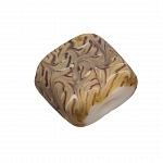Wavy Matte Brown Square Glass Beads 18mm PK1