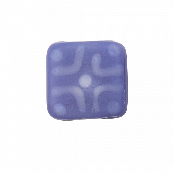 Chunky Matte Blue Square Glass Beads 16x7mm (PK1)
