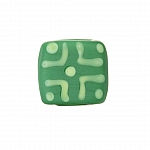 Chunky Matte Green Square Glass Beads 16x7mm PK1
