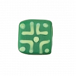 Chunky Matte Green Square Glass Beads 16x7mm PK1