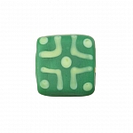 Chunky Matte Green Square Glass Beads 16x7mm PK1