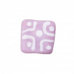 Chunky Matte Pink Square Glass Beads 16x7mm (PK1)