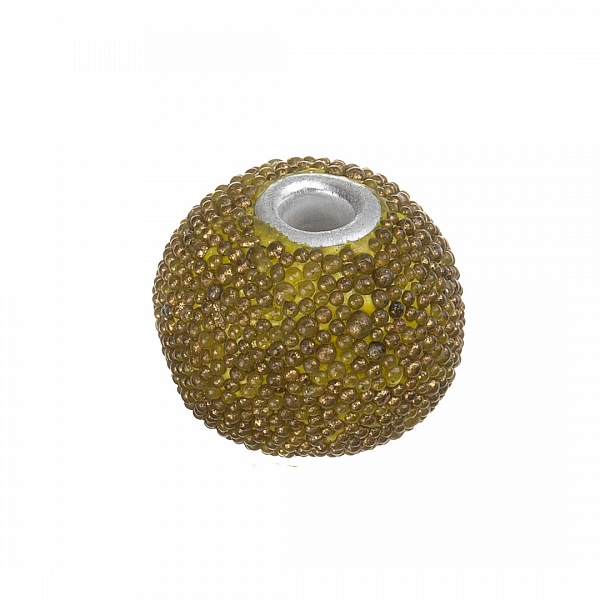 Gumball Antique Gold Round Resin Beads 16x7mm (PK1)