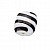 Striped White Flat Barrel Glass Bead 18x14mm (PK1)
