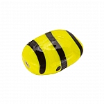 Striped Yellow Flat Barrel Glass Bead 18x14mm (PK1)