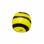 Striped Yellow Flat Barrel Glass Bead 18x14mm (PK1)