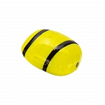 Striped Yellow Flat Barrel Glass Bead 18x14mm (PK1)
