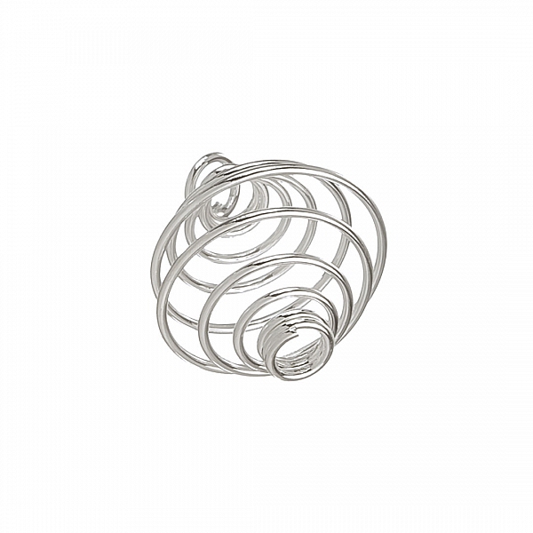 14mm Spiral Wire Bead Cage Pendant Silver Plated (PK1)
