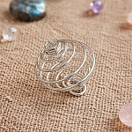 14mm Spiral Wire Bead Cage Pendant Silver Plated (PK1)