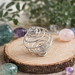 14mm Spiral Wire Bead Cage Pendant Silver Plated (PK1)