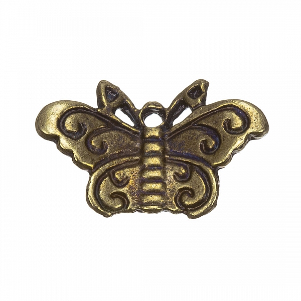 Antique Gold Small Butterfly Charm Pendant 22x12mm PK1
