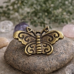 Antique Gold Small Butterfly Charm Pendant 22x12mm PK1