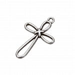 Antique Silver Cross Charm Pendant 22x35mm (PK1)