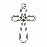 Antique Silver Cross Charm Pendant 22x35mm (PK1)
