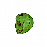 Green Gothic Skull Shape Bead Dyed Turquoise 10mm PK1