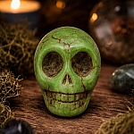 Green Gothic Skull Shape Bead Dyed Turquoise 10mm PK1