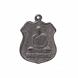 Antique Silver Sitting Buddha Badge Pendant 29mm PK1
