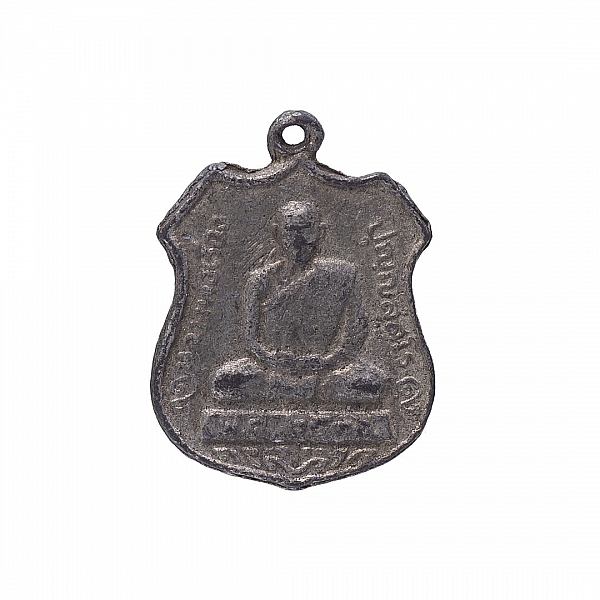 Antique Silver Sitting Buddha Badge Pendant 29mm PK1