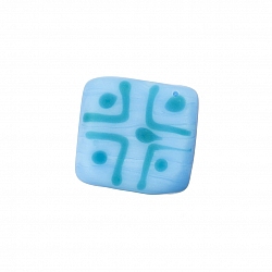 Chunky Matte Light Blue Square Glass Bead 16x7mm PK1