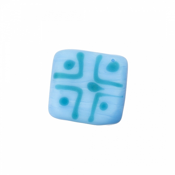Chunky Matte Light Blue Square Glass Bead 16x7mm PK1