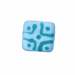 Chunky Matte Light Blue Square Glass Bead 16x7mm PK1