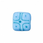 Chunky Matte Light Blue Square Glass Bead 16x7mm PK1