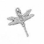 Tibetan Dragonfly Metal Pendant Antique Silver 32mm PK1 